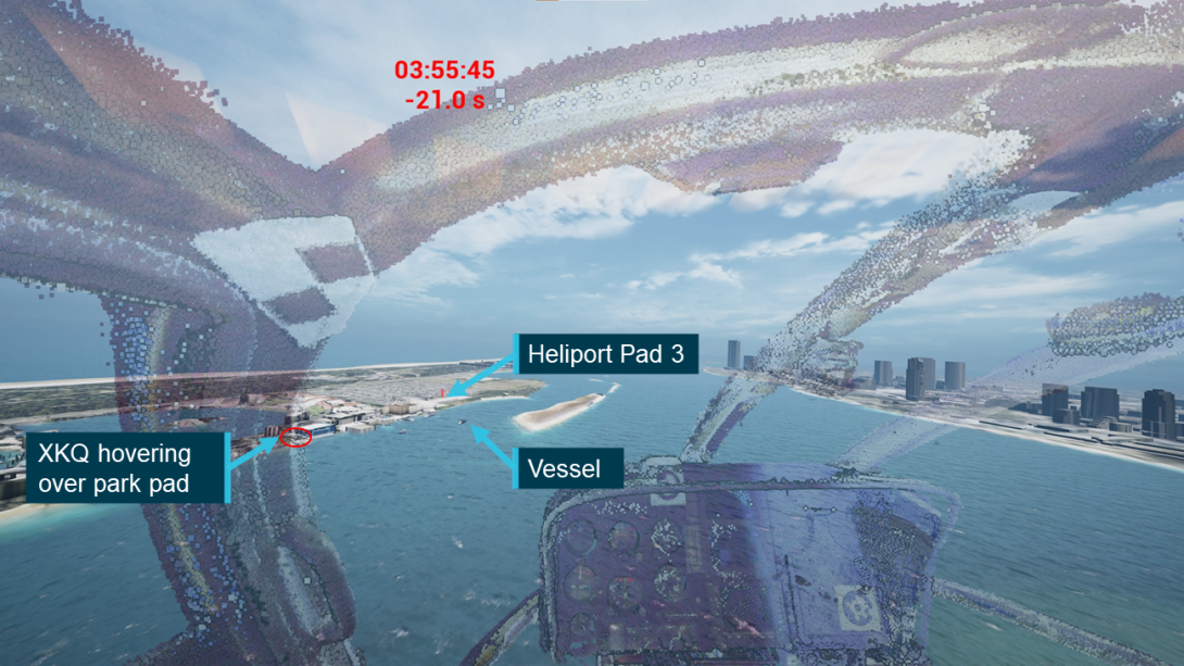 Figure 124: View from XH9 21 seconds before collision