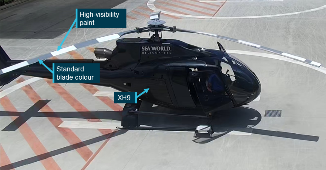 Figure 6: XH9 showing high‑visibility rotor blade colour scheme