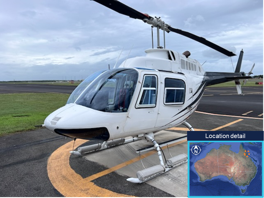 Figure 1: Bell Helicopter 206B with incident location (inset)