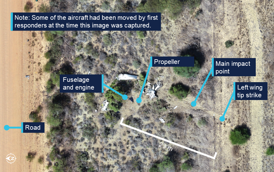 Figure 3: Overview of VH‑WWU accident site