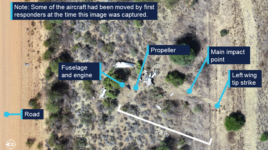 Overview of VH-WWU accident site