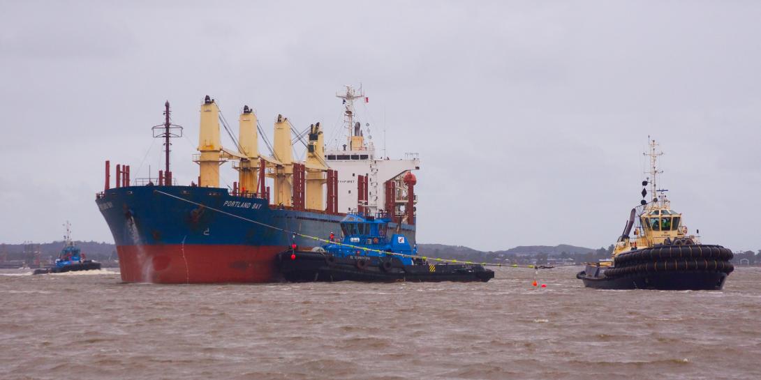Figure 2: Portland Bay under tow on 6 July