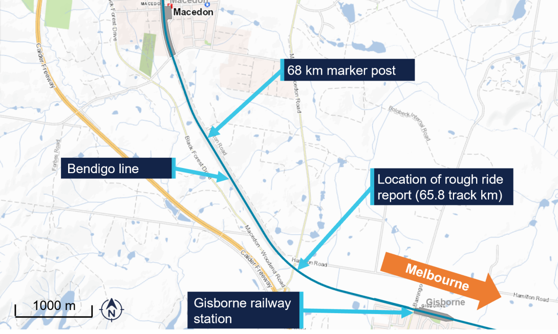 Figure 1: Location of rough ride report
