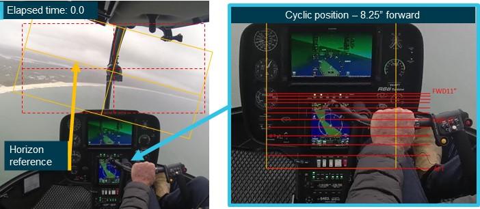 Figure 17: Onboard video from VH-KFT, in a 15° left bank (immediately prior to the final right roll)