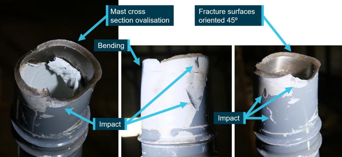 Figure 7: Main rotor mast fracture surface