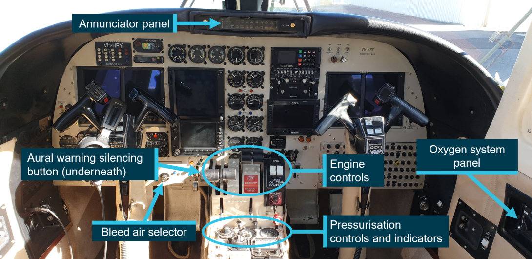 Figure 6: VH-HPY cockpit layout 