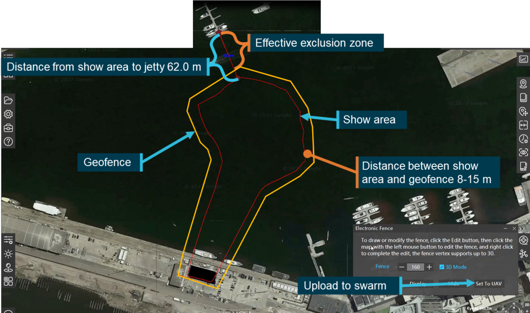 Figure 14: Exclusion zone positioning
