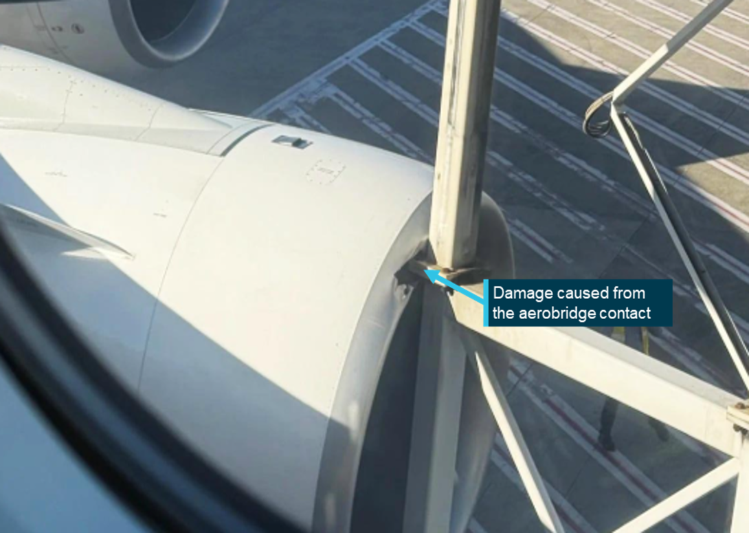 Figure 1: Aerobridge contact with no 2 engine