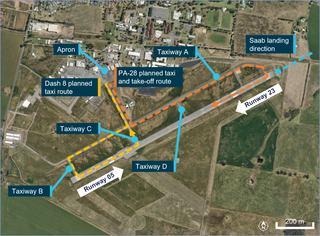 Intended taxi routes for aircraft