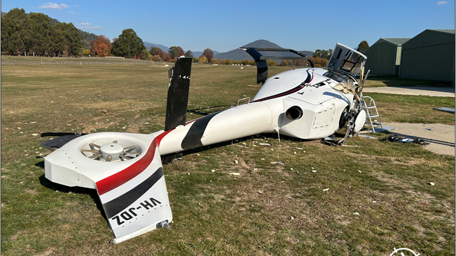 The EC120 after the accident.