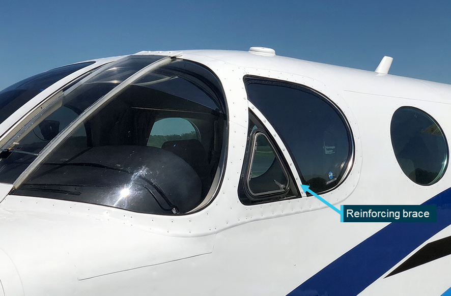 Example of reinforced cockpit side window